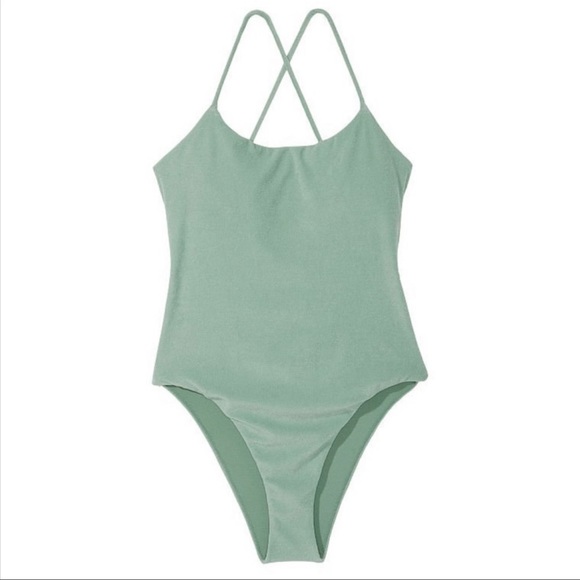 Essential Terry Strappy Back Scoop One-Piece - Picture 1 of 6